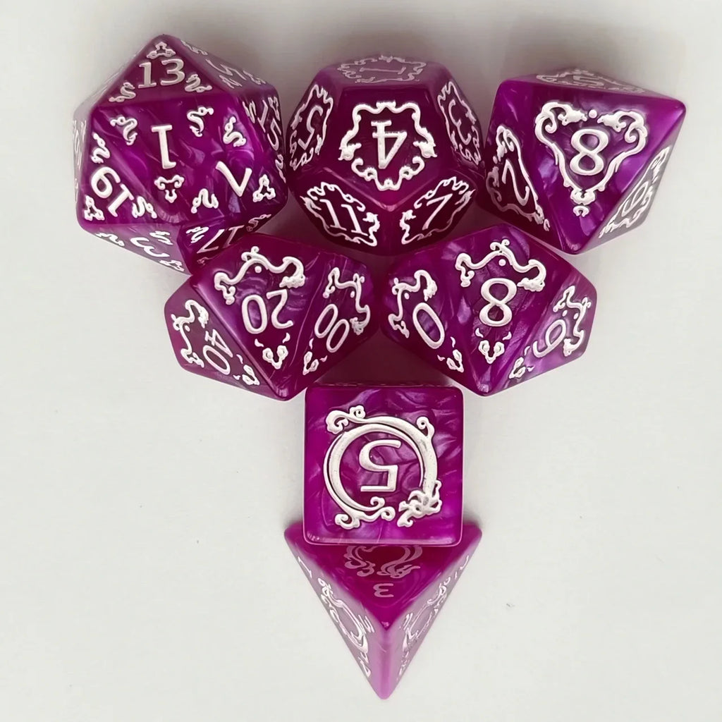 7pcs/set of Dragon Pattern Number Dice for DND Rpg Trpg COC Cthulhu Running Group Table Board Game Dnd Dice Set Polyhedral Dice