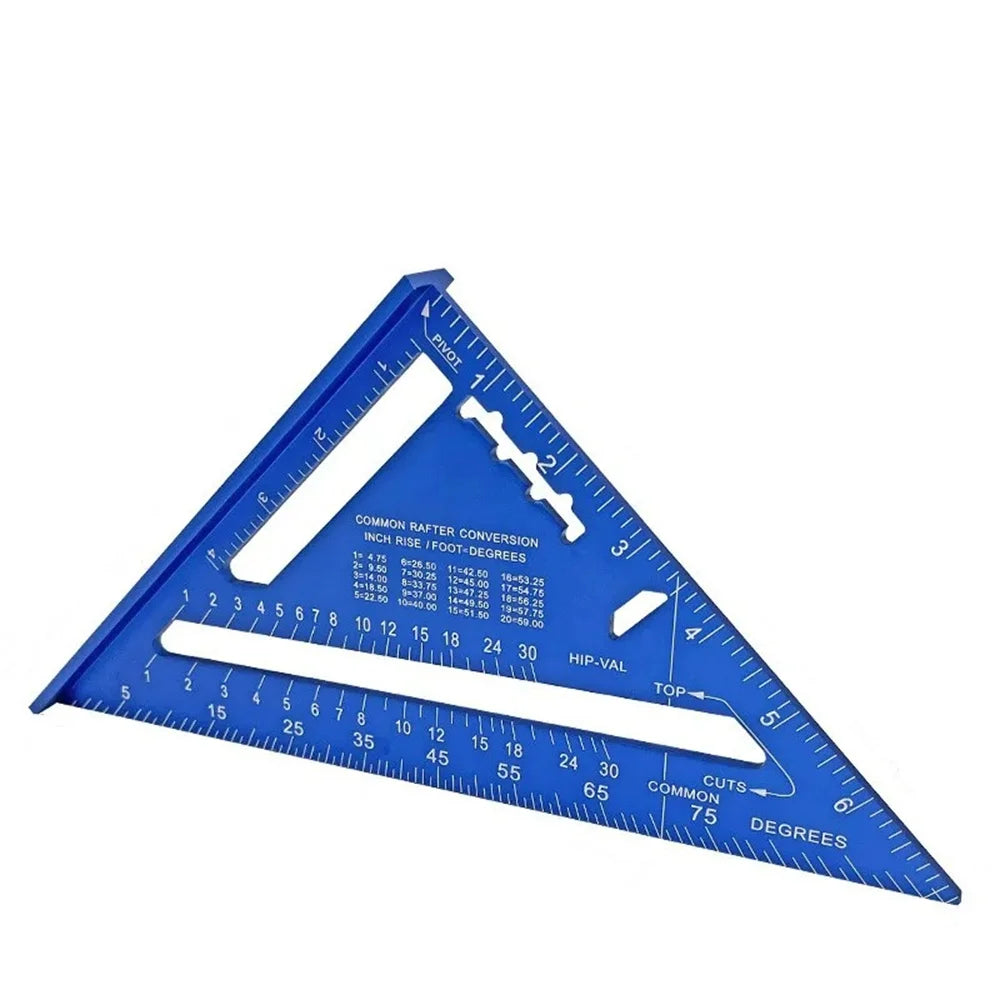 New 7Inch Triangle Ruler Measurement Tool Aluminium Alloy Carpenter Tools Inch Metric Angle Ruler Speed Square Woodworking Tools