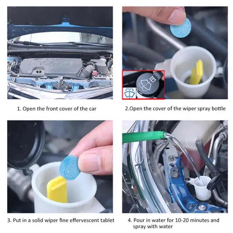 Car Windscreen Cleaner Effervescent Tablet Auto Window Windshield Solid Cleaning Car Glass Wiper Washing Tablets Dust Remover