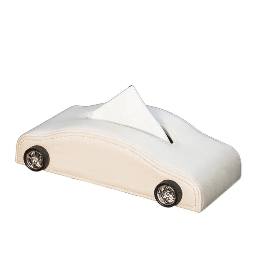 Creative Car Shape Tissue Box Decorative Simulated Tire Auto Napkin Holder Portable Space Saving Tissue Dispenser Interior