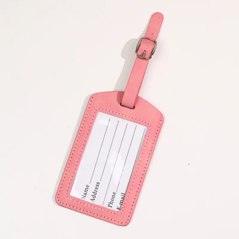 Leather Luggage Tag Name Address ID Holder Travel Accessories Baggage Label Suitcase Tag