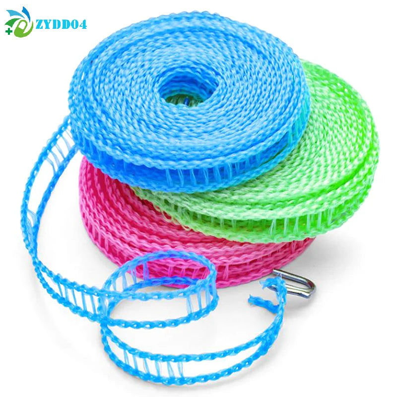 ●5/10Meters Portable Clothesline for Outdoor Indoor Home Travel Air Drying Rack for Clothes , Windproof