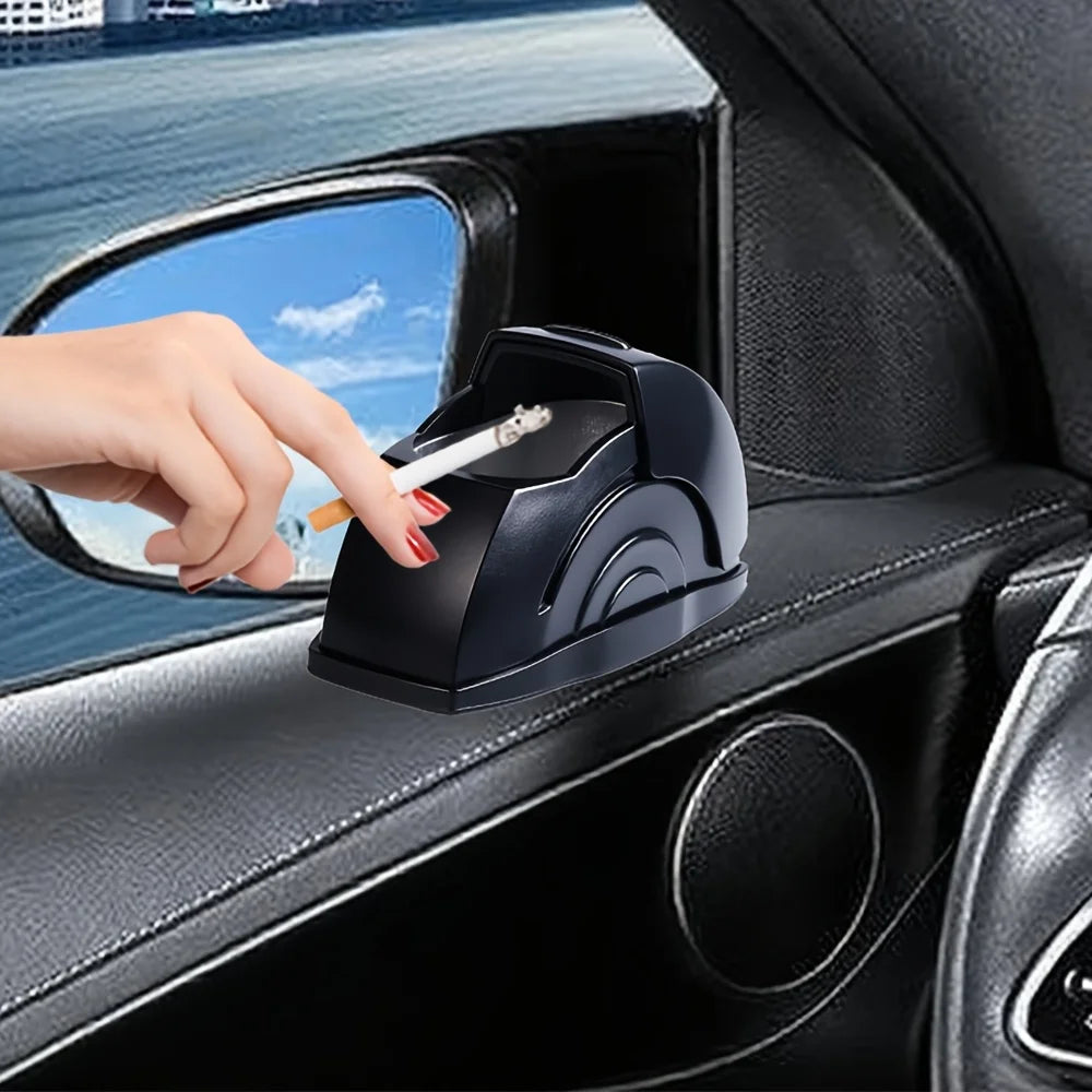1pc Car ashtray, convenient ash storage, with a key to open the lid to prevent ash flying car supplies ashtray