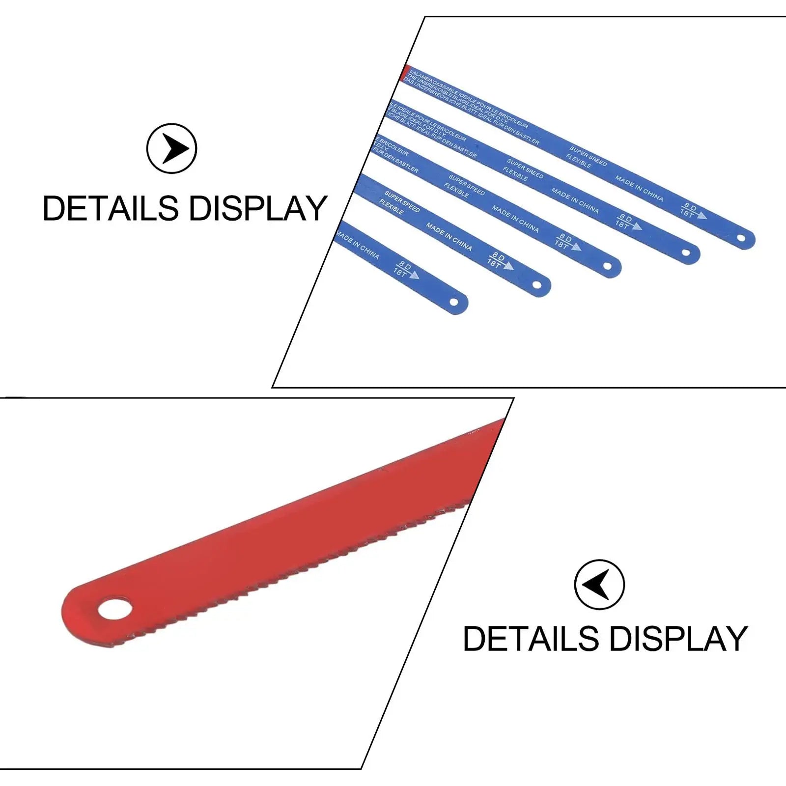 5PCS Hacksaw Blade 300mm Hand Saw Blades 14T/18T/24T Bi-Metal For Meat Wood Cut Woodworking Hand Tool
