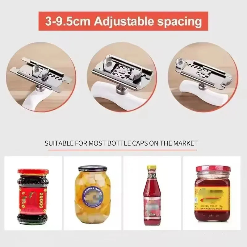 Adjustable Multi-Function Bottle Cap Opener Stainless Steel Lids Off Jar Opener Screw Can Opener For Kitchen Tools