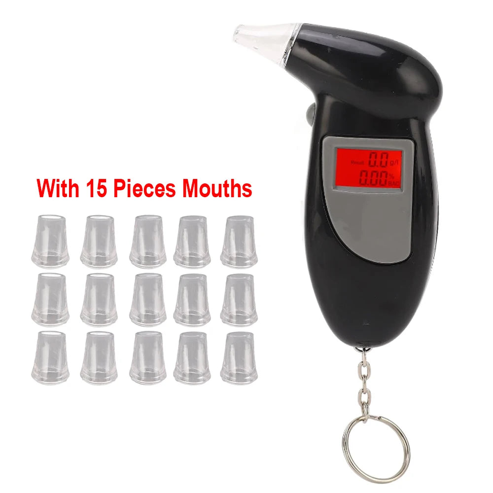Professional Alcohol Breath Tester Breathalyzer Analyzer Detector Test Keychain Breathalizer Breathalyser Device LCD Screen
