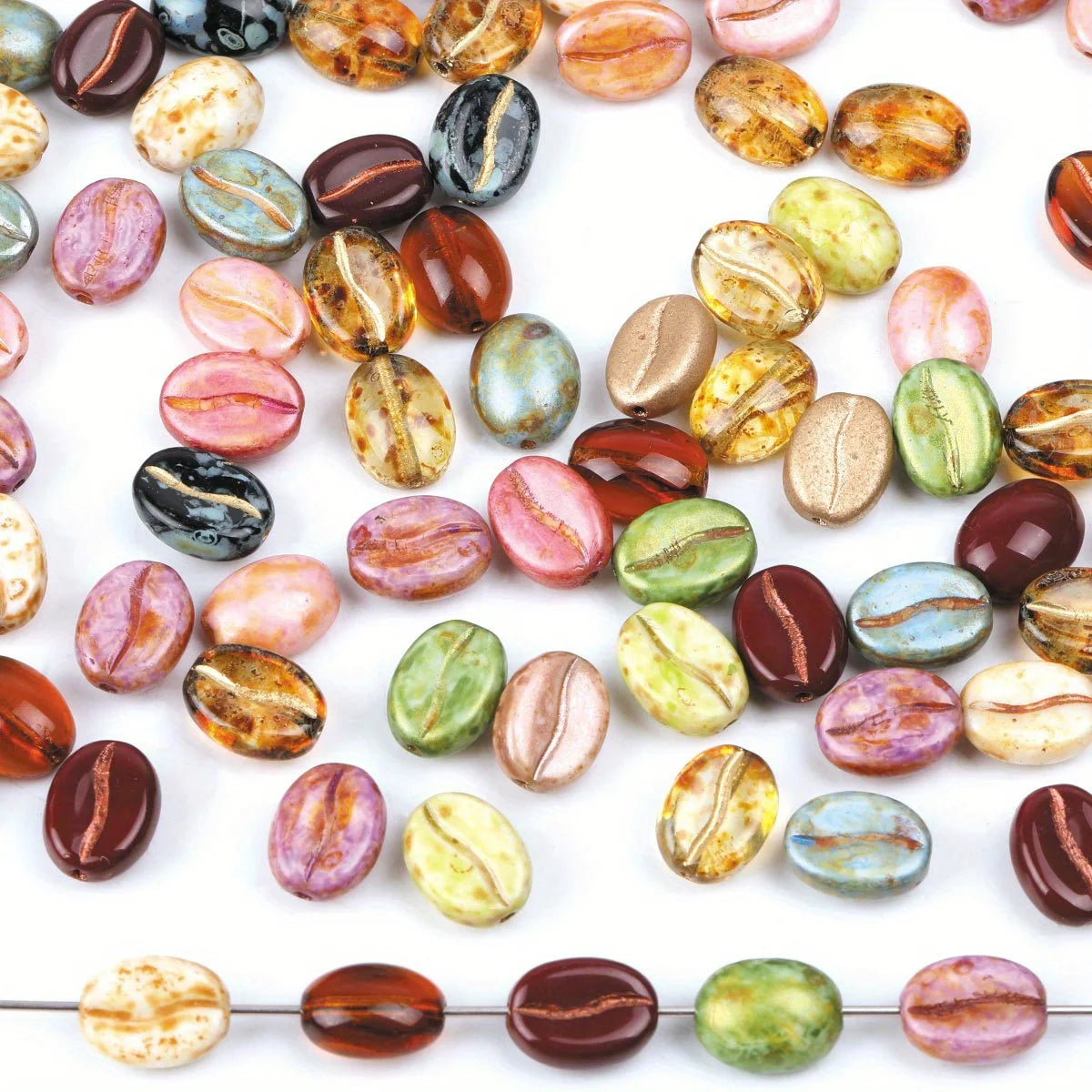 10pcs/20pcs Mixed Color Czech Glass Coffee Bean Beads For Jewelry Making Not Acrylic Beads Diy Creative Beads Special Necklace 