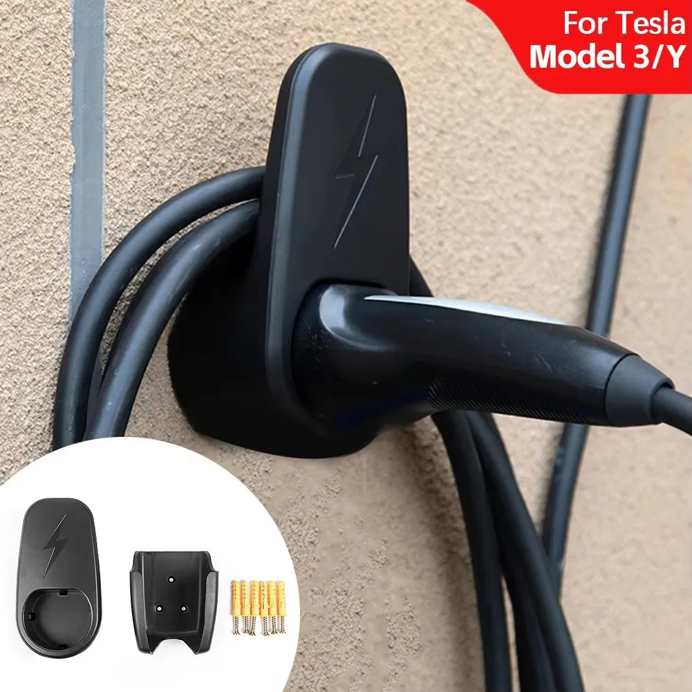 Car Charging Cable Organizer for Tesla Model 3 Y Accessories Wall Mount with Chassis Bracket Connector Bracket Charger Holder