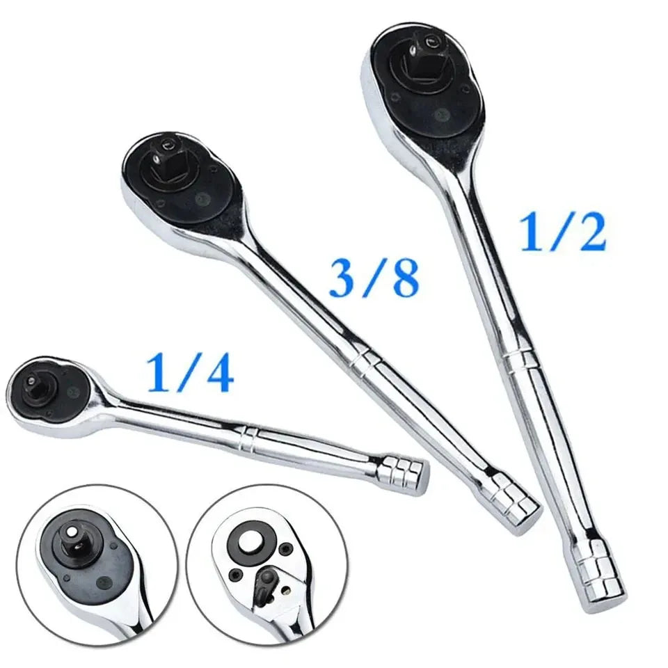 24 Teeth Quick Release Ratchet Handle Narrow Place Using More Than Normal Ratchet 1/4“ 3/8” or 1/2“ Drive