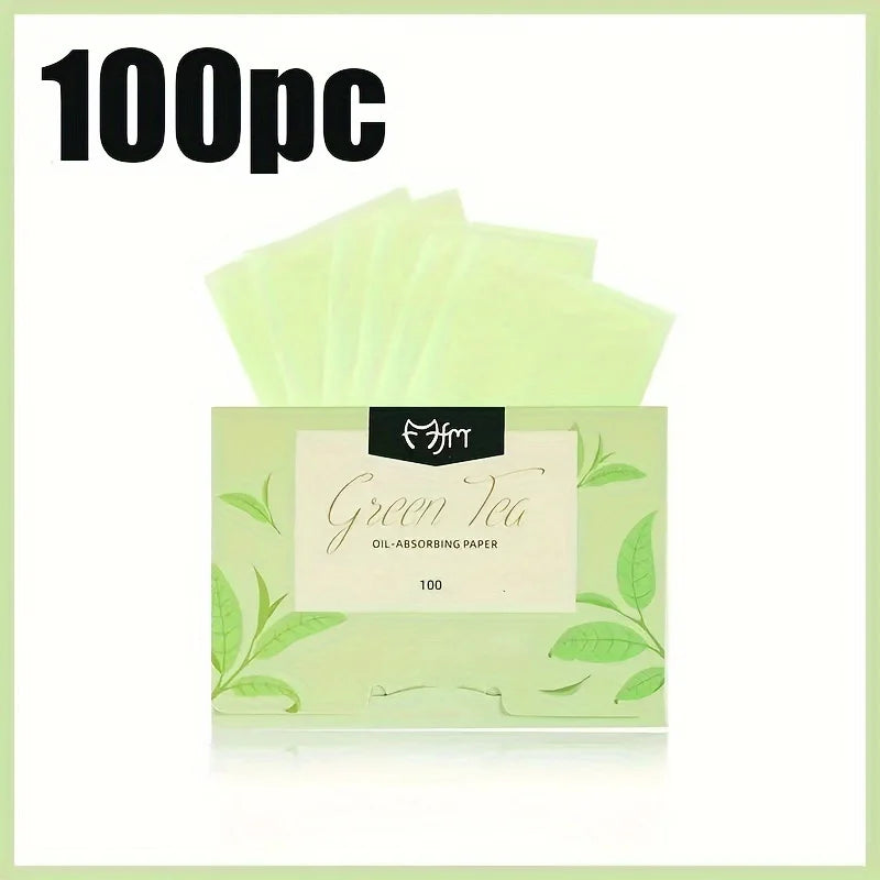 100 Pieces Portable Oil Absorbing Facial Oil Blotting Paper, Instantly Control Facial Shine and Refresh Skin, Oil Control Care