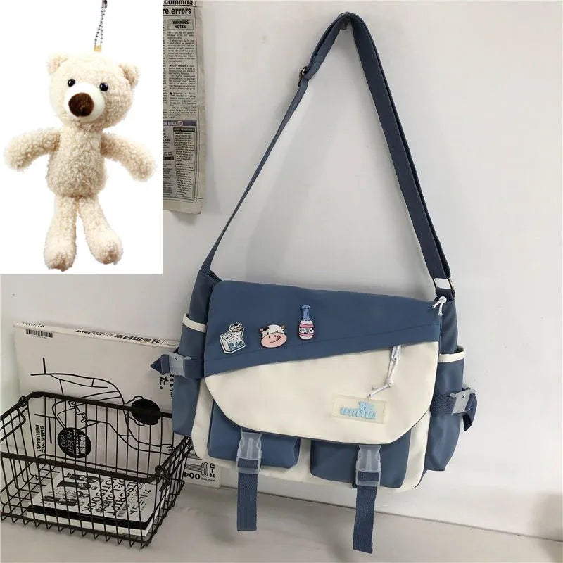 Nylon Handbags Shoulder Bag Large Capacity Crossbody Bags for Teenager Girls Men Harajuku Messenger Bag Student School Bags Sac