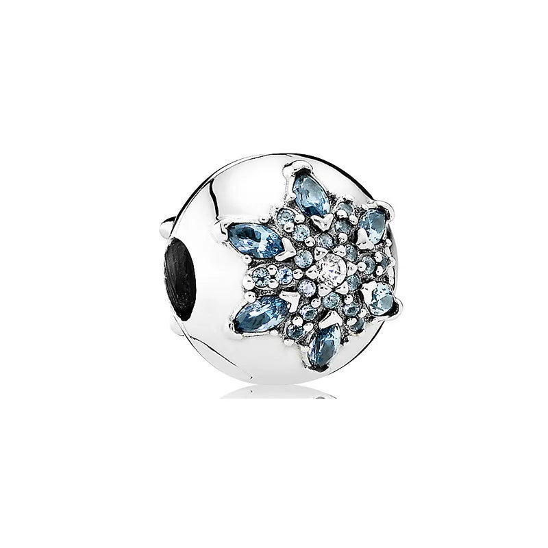 New Fashion 925 Sterling Silver Flower Cherry Round Beads Charms Pendant Fit Original Bracelet DIY Jewelry For Woman Gift