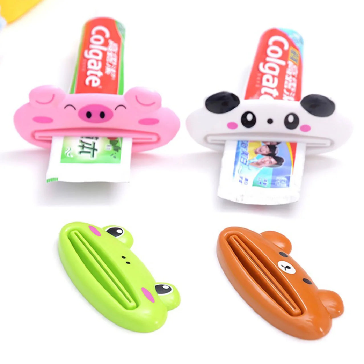 New Type Squeezer Cute Cartoon Manual Toothpaste Dispenser Bathroom Fashion Frog Animal Shape Cleanser Manual Press Lazy Essenti