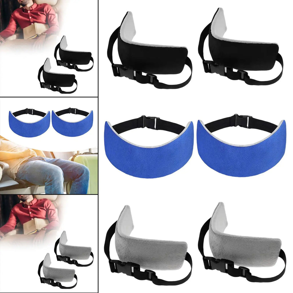 Compact Head Support Band Flannel Neck Pillow Strap Travel Headrest Cushion for Comfortable Sleep on Airplane or Car