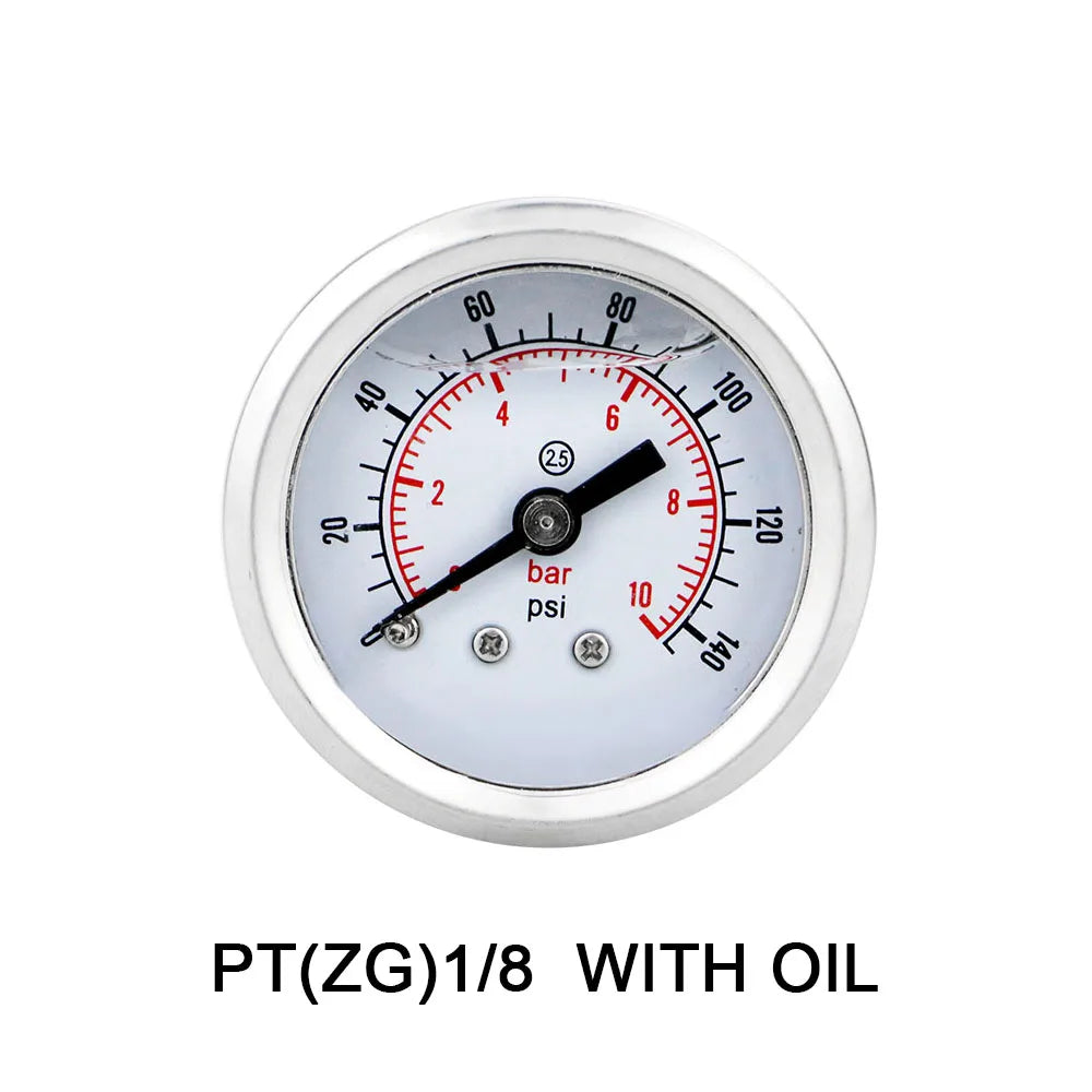 MAIRUIKESI Liquid filled Price Pressure Gauges 40mm(1.5")  Back Connection Stainless Steel Case Brass Joint Water Gas Manometer