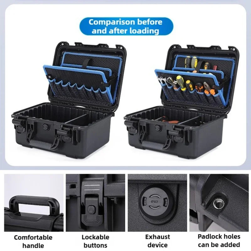 Portable Tool Case Electronic Toolbox Professional Organizer Box for Workers Multi-purpose Storage Cases Tools Accessories