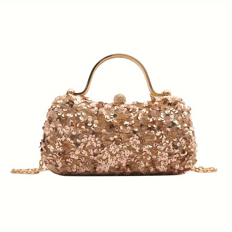 Beaded Sequin Gold Diamond Dinner Bag Women's Handmade Fashion Party Banquet Dress Portable Shiny Rhinestone Handbag Sac Mariage