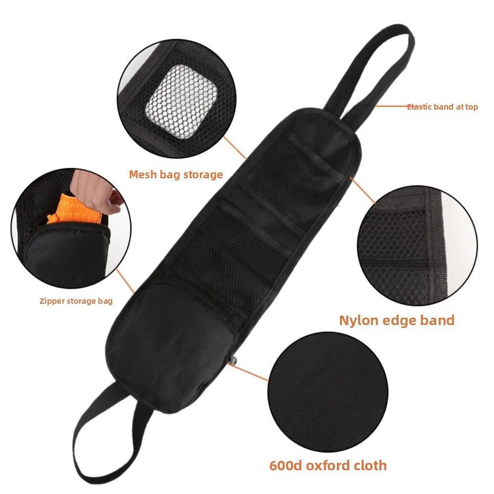 1pcs Car Seat Back Hanging Bag Oxford Cloth Waterproof Thermal Pressure Resistant Handle Side Storage Bag Vehicle Compression