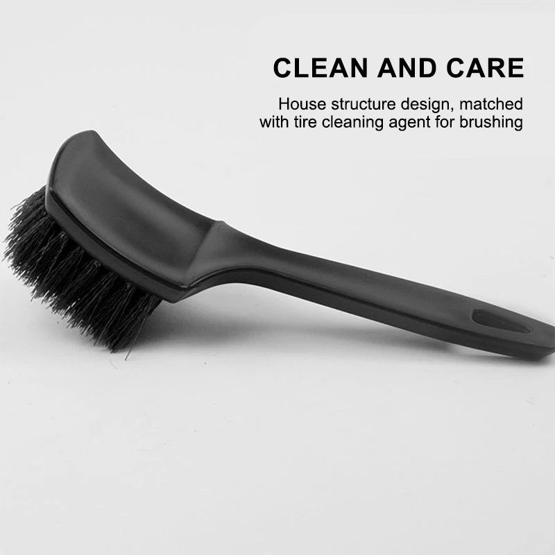 SEAMETAL 1pc Car Wheel Rim Cleaning Brush Black Handle Car Tire Hub Clean Brush Auto Detailing Washing Brushes Tool Accessories