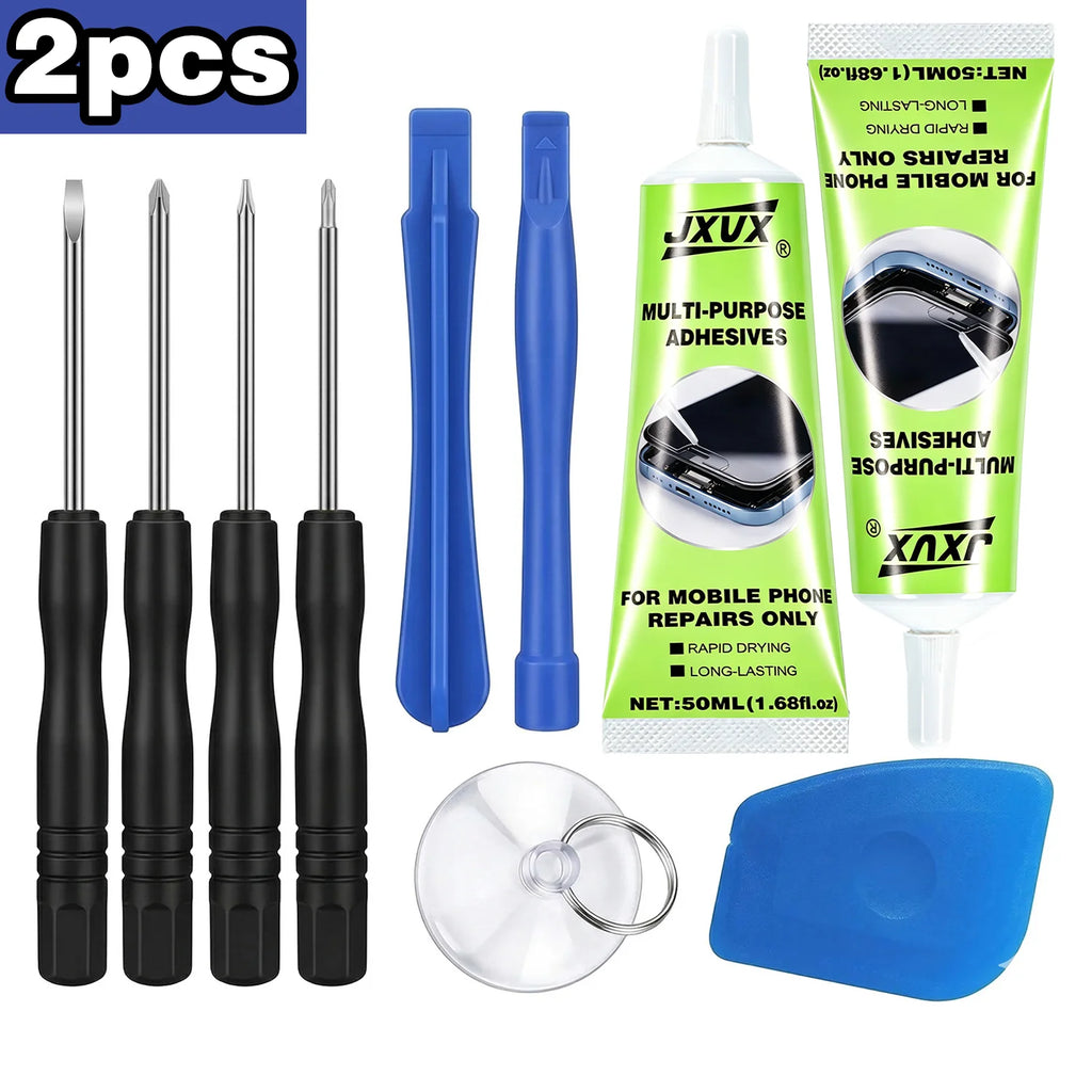 High-Viscosity Adhesive (50g Phone Repair Glue) – Waterproof, Transparent, Multi-Purpose Resin Glue – Includes Repair Tools