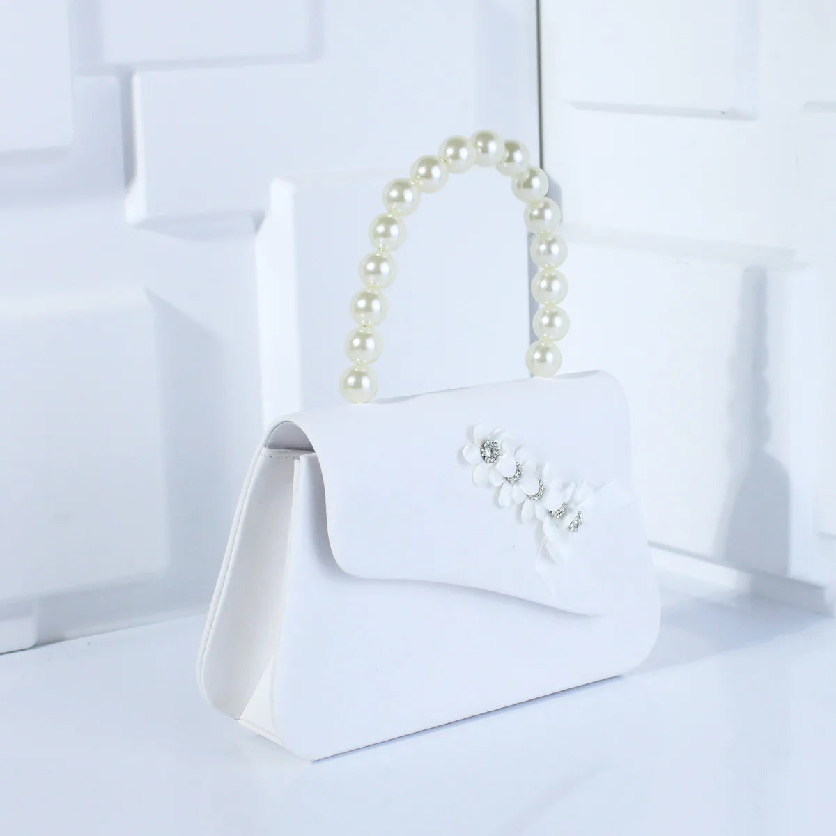 Elegant style fashion flower women dinner bag bow pearl handbag love dress bag