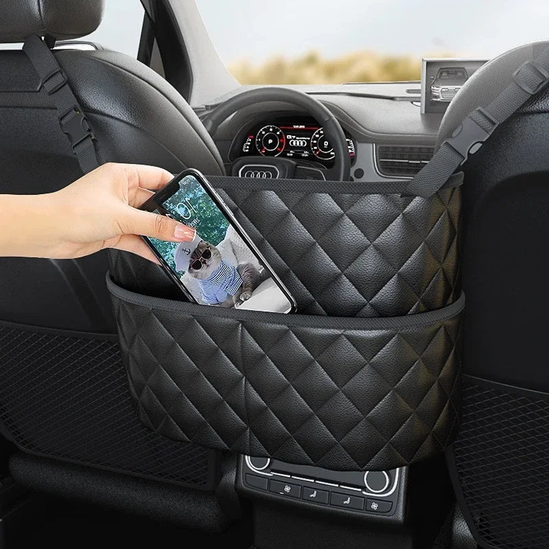 Large Capacity Car Front Seat Gap Hanging Storage Bag Adjustable Strap Travel Holder