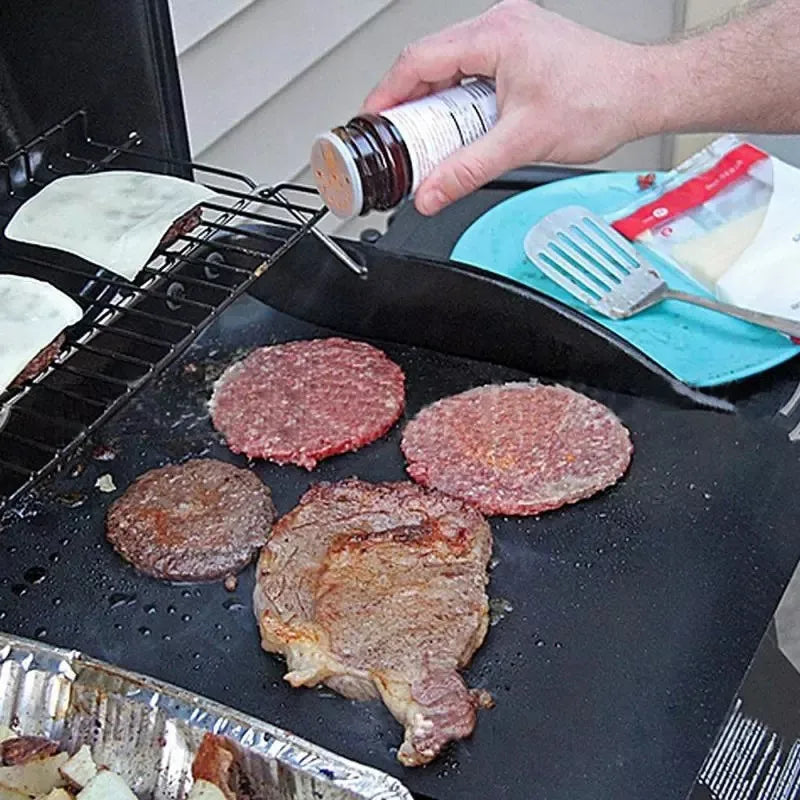 1-10pcs Non Stick BBQ Grill Mat 40*33cm Baking Mat BBQ Tools Cooking Grilling Sheet Heat Resistance Easily Cleaned Kitchen