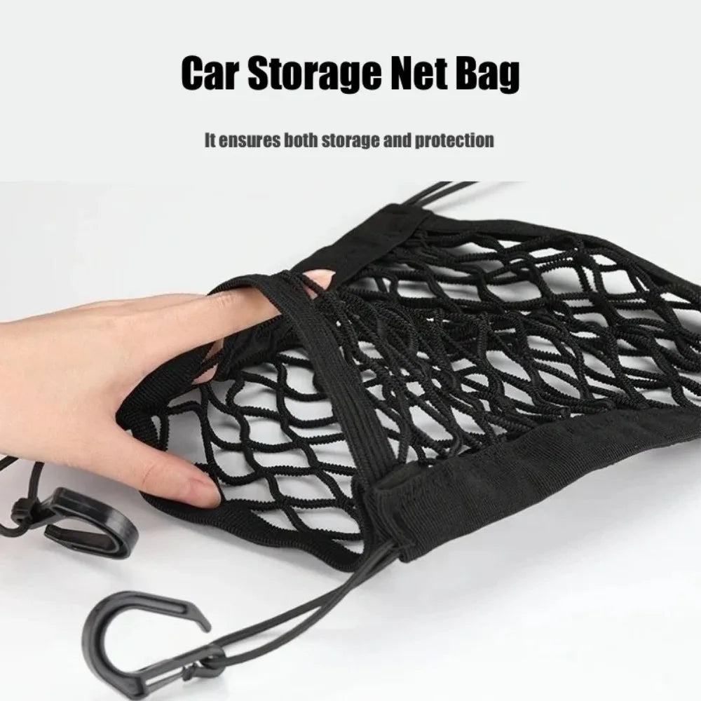 Car Storage Net Bag Between Seats Car Divider Child Safety Net Pet Barrier Elastic Expandable Mesh Bag Car Interior Accessorie