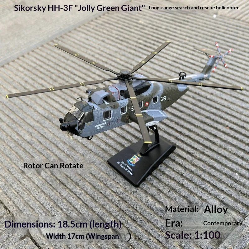 Alloy Helicopter Model Sikorsky SH-3 Sea King HH-3F Pelican Italian Military Long-Range Search Rescue Collectible Aviation Fans
