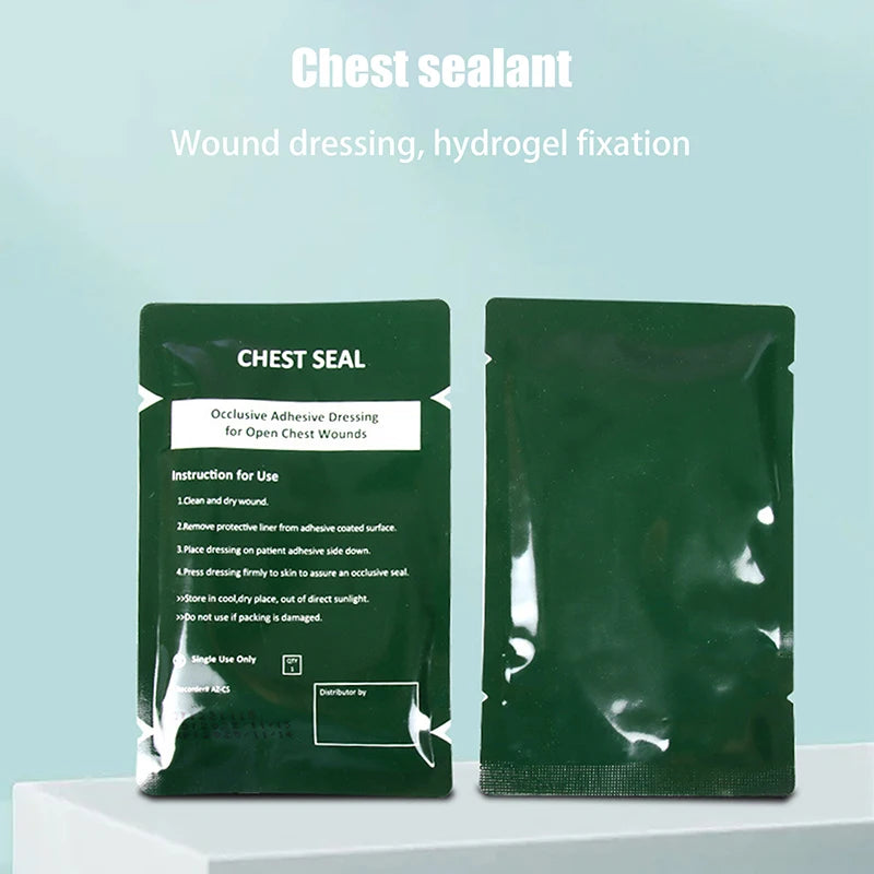 [New] Survival Emergency Trauma Sticker First Aid Patch Vent Chest Seal Occlusive Adhesive Dressing For Open Chest Wounds Care