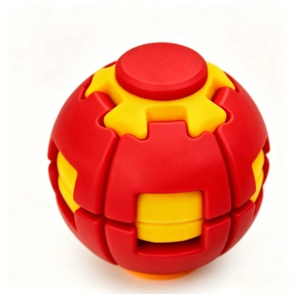 3D Printed Press-to-Spin Fidget BallOne Click Deform Fidget Spinner Ball, Smooth Rotating Stress Relief Sensory Toy