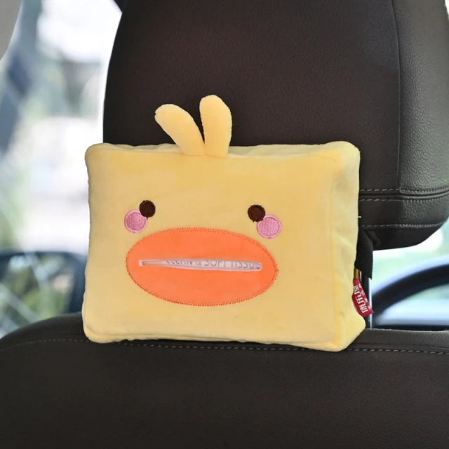Car Tissue Box Cute Plush Animals Napkin Tissue Paper Holder Portable Drawer Box Car Styling Multi-function Car Supplies Women