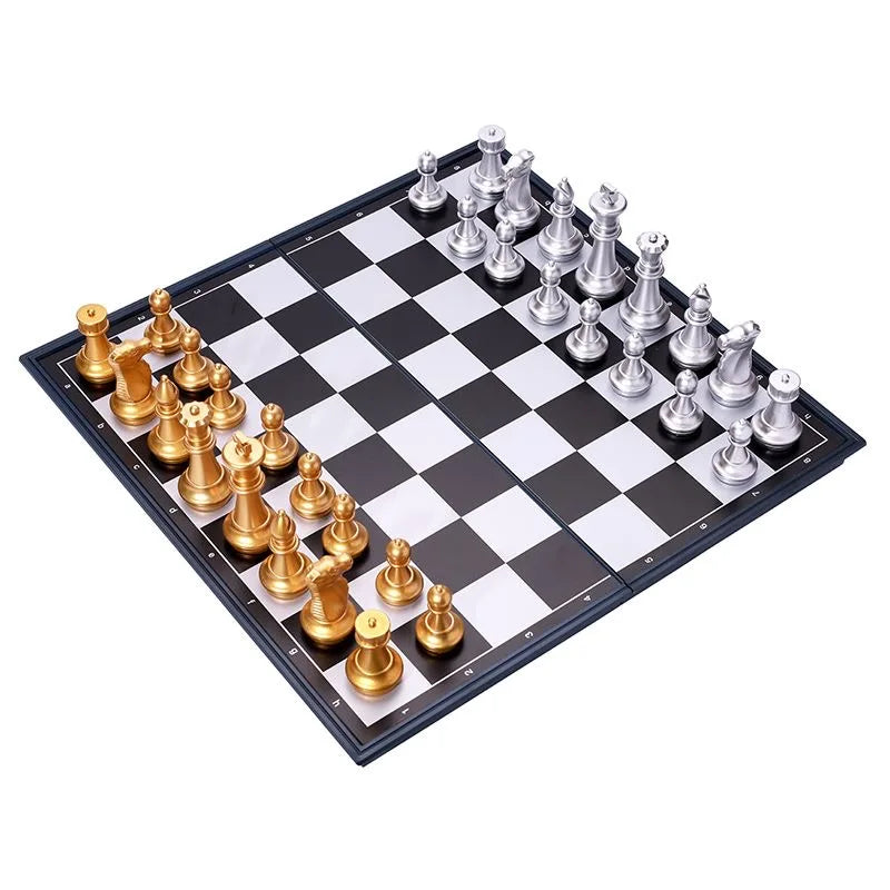 Magnetic International Chess Pieces Set, Folding Table Board, 3 Different Size, 36x31cm King 7.2cm