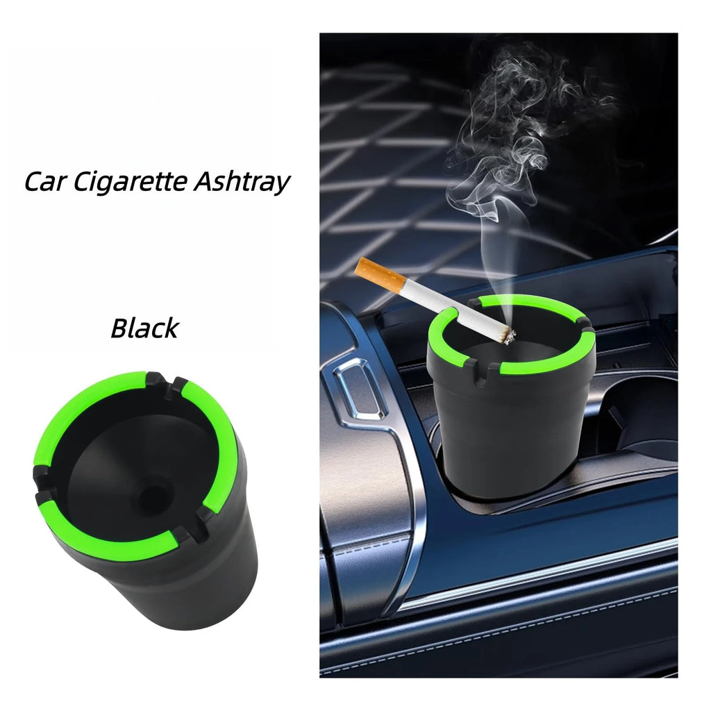 Universal Multifunctional Portable Car Ashtray with Lid, Smokeless Smell-Proof Cup Holder Ashtray for Auto Interior Accessories