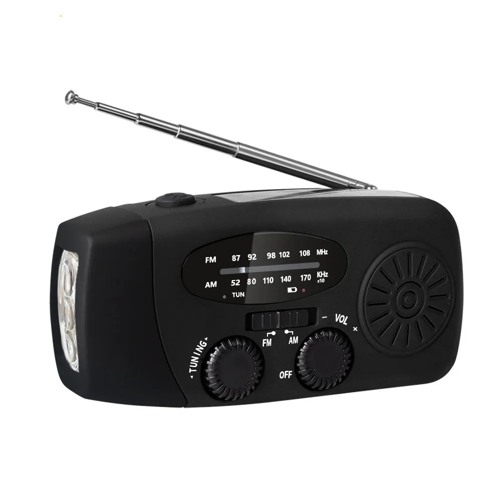 Multifunctional Portable Hand Crank Power Generation Emergency Radio Solar Disaster Prevention FM AM WB NOAA Power Bank