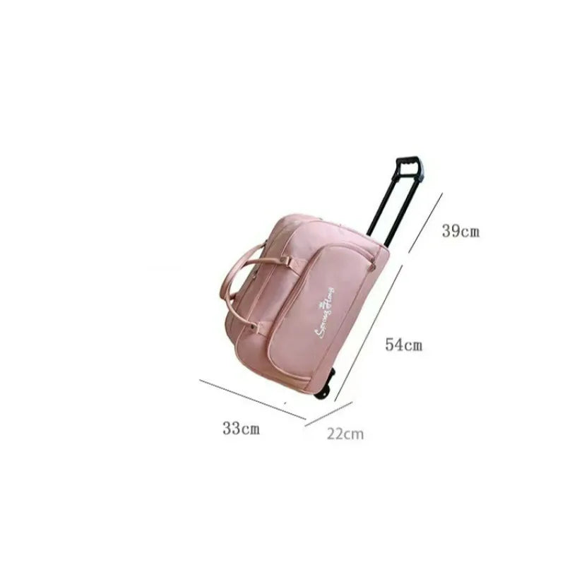 Suitcases Travel Bags Casual Large Capacity Trolley Bag Portable Foldable Storage with Wheels Women Carry on Luggage Handbag