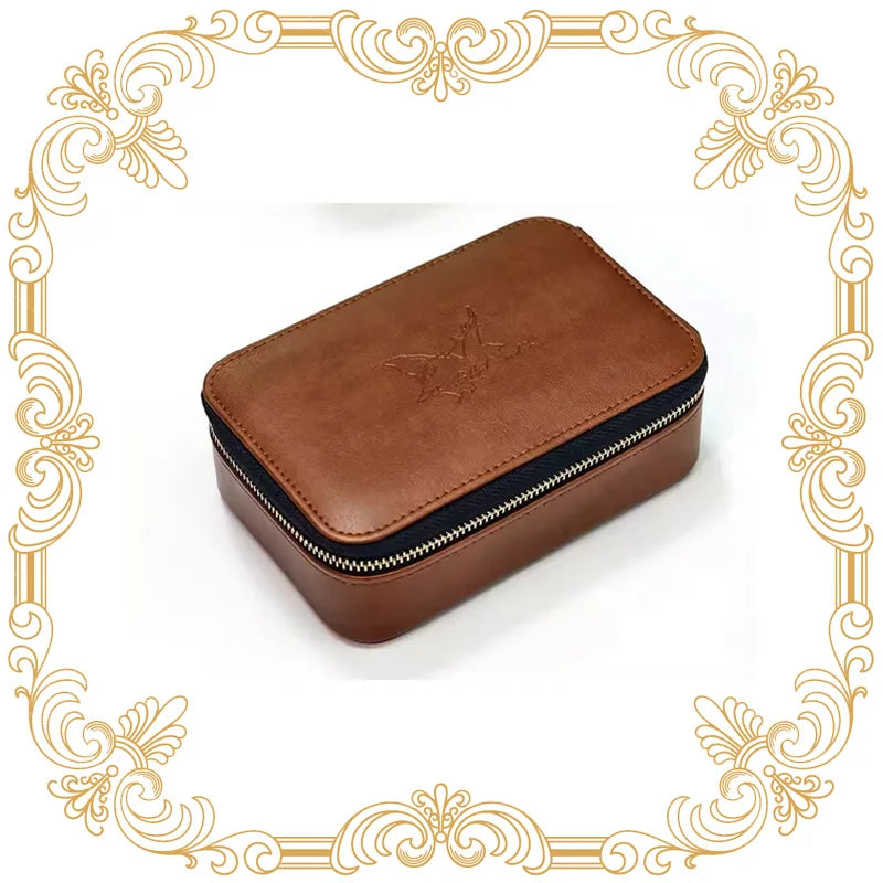 Bat Audio PU Leather Earphone Storage Bag, High-End Case with Inner Tray, HiFi Anti-Crush Box