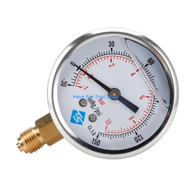 193B 1/4 BSP Bottom Mount Pressure Vacuum Gauge Glycerine Filled 68mm -1/+10 Bar