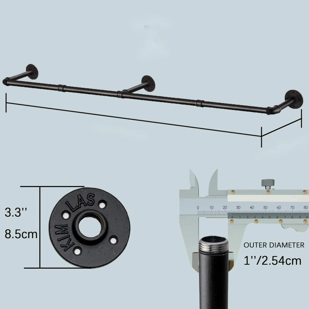 Clothes Storage Hanging Clothes Rack Wall Mounted Cabinet Rod Display Rack Closet Storage Clothing Racks