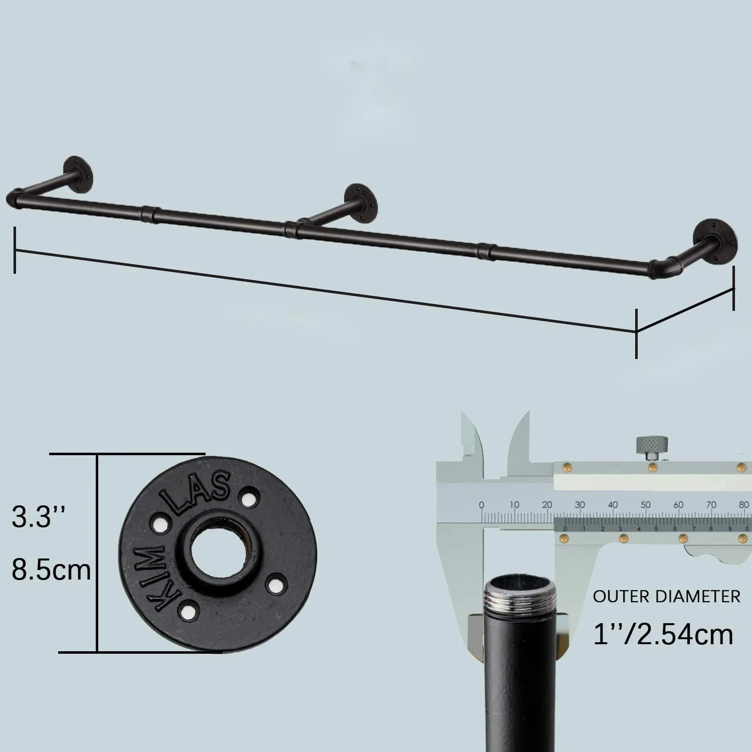 Clothes Storage Hanging Clothes Rack Wall Mounted Cabinet Rod Display Rack Closet Storage Clothing Racks
