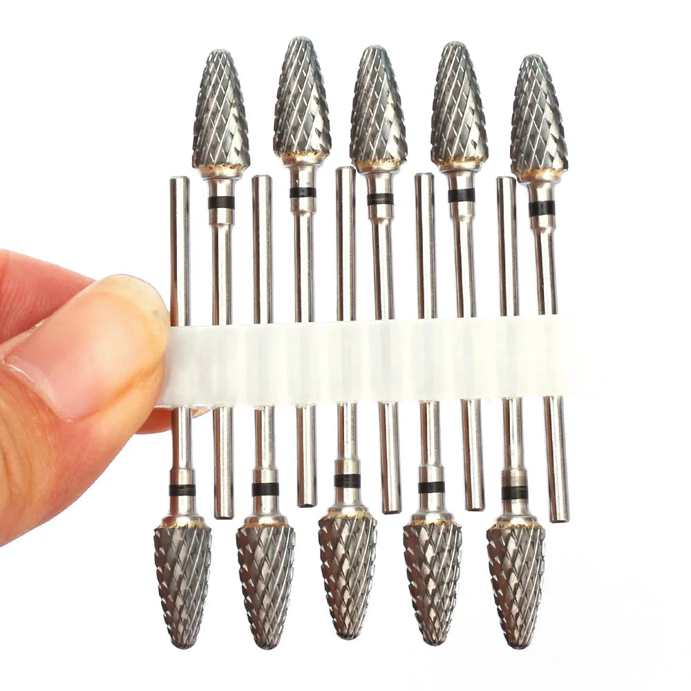 10pc Carbide Manicure Drills Nail Drill Bits Set Milling Cutters Kits Gel Polish Remover Files Electric Burr Tools Accesstries