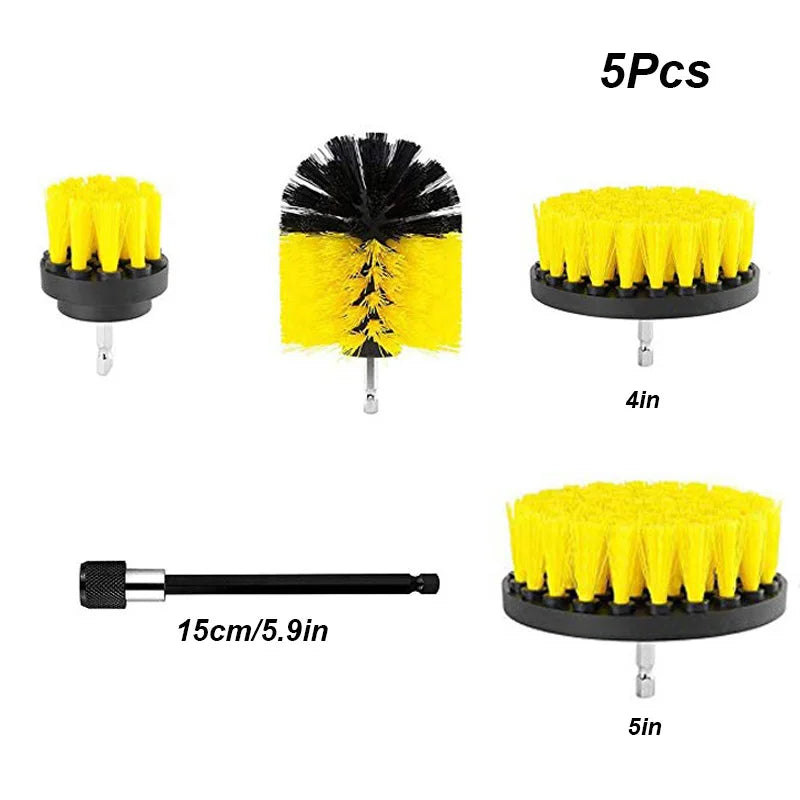 UNTIOR Electric Drill Brush Attachment Set Power Scrubber Brush Car Polisher Kitchen Bathroom Cleaning Tool Car Detailig Brushes