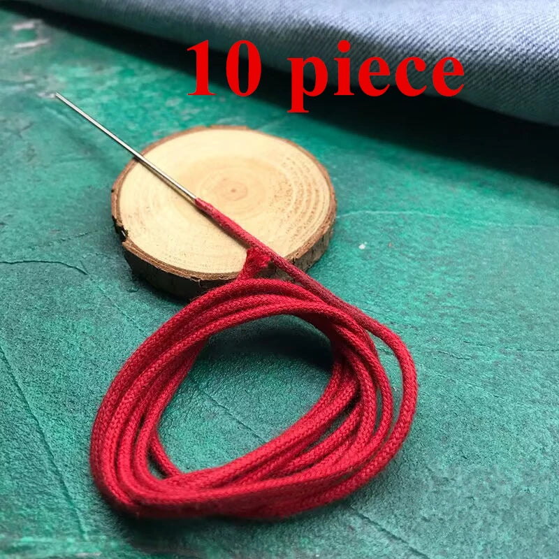 10pcs/Lot Thickned White/Red 1 Meter Long With Needle Pure Cotton Wicks For Zippo Zorro Classic Oil Lighters Replace Accessory
