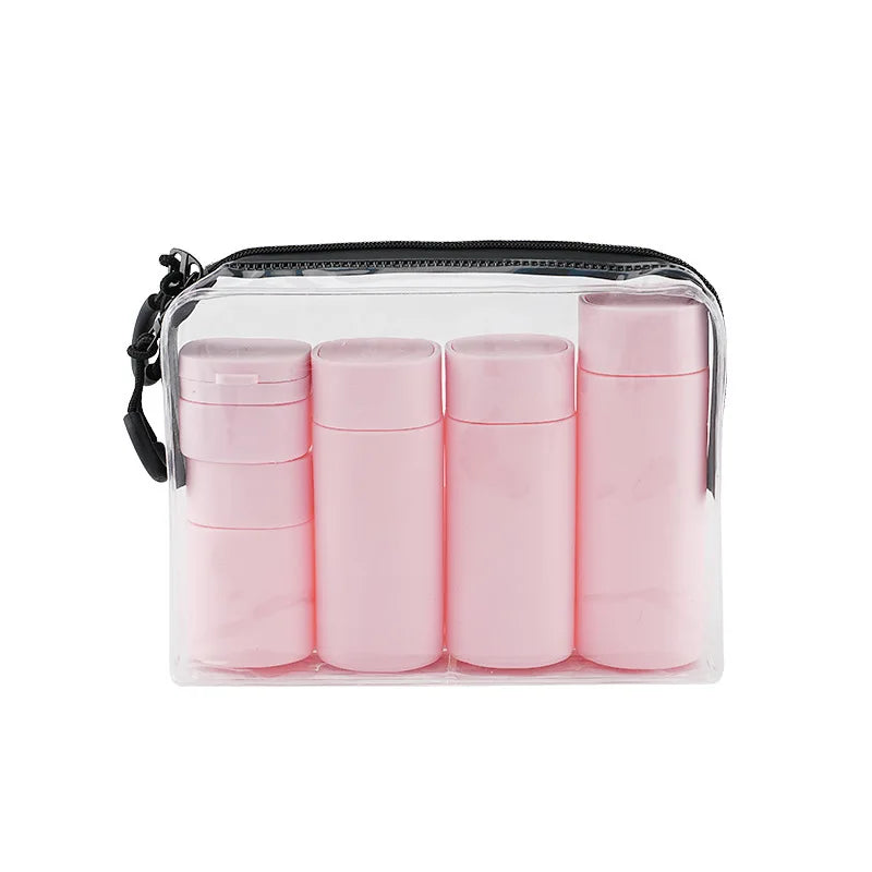 Leakproof Refillable Travel Bottles Set Squeeze Tubes Portable Multipack 5 Pieces with Labels for Travel Camping Gym Hotel