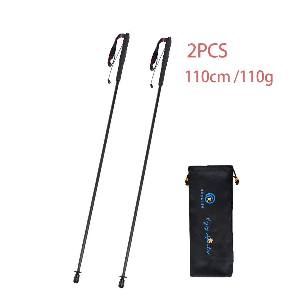 Carbon Fiber Trekking Pole High-Quality 5-Section Folding Walking Stick With EVA Handle, Factory Sale for Outdoor Travel