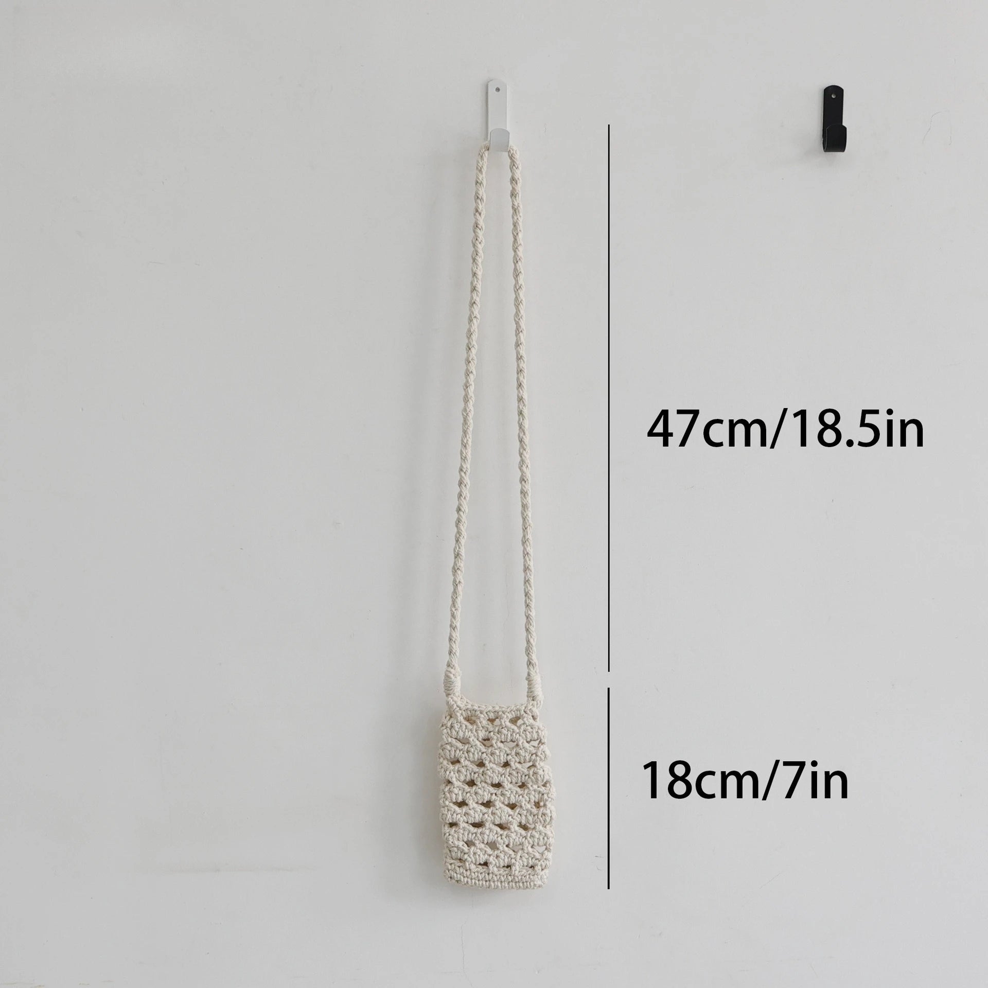 Hand-woven mobile phone bag summer small bag mini messenger holiday women's bag various combinations cotton rope bag net pocket
