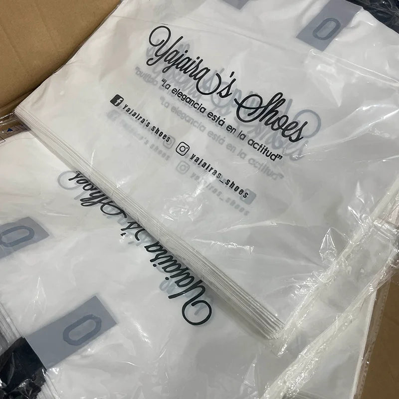 50Pcs Customized gift bags for birthday party wedding plastic bags candy gift boxes for clothes packaging bags for printing logo