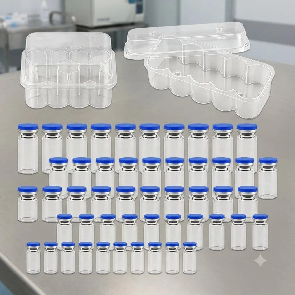 3/5/7/10ml Glass Vials for Injections,Thickened Sterile Empty Vials Sealed with Rubber Stopper for Injections with Sealed Cap