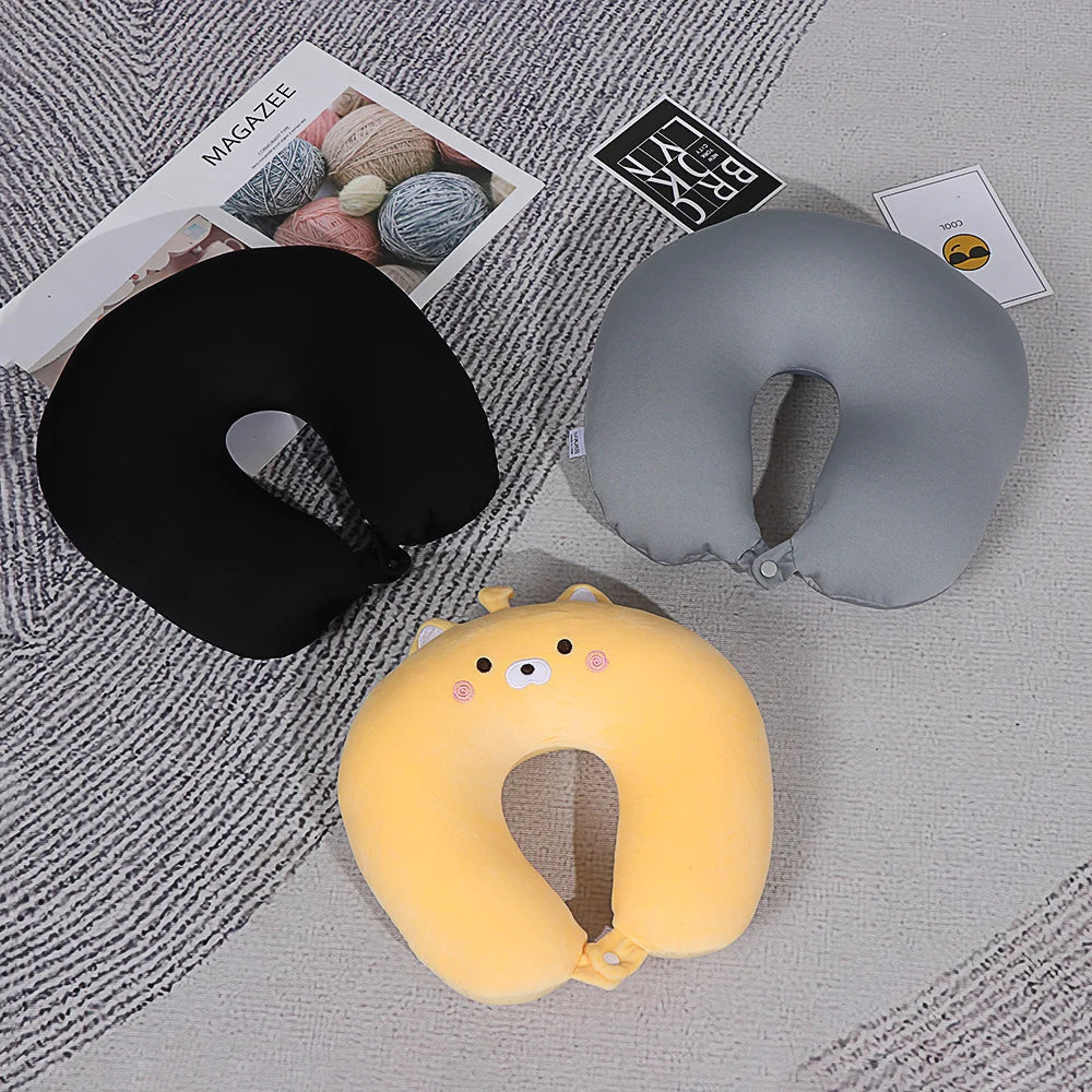 Cute Bedding Changable Cartoon Multifunctional U Shaped Travel Pillow Penguin Whale Protection Neck Fluffy Pillows