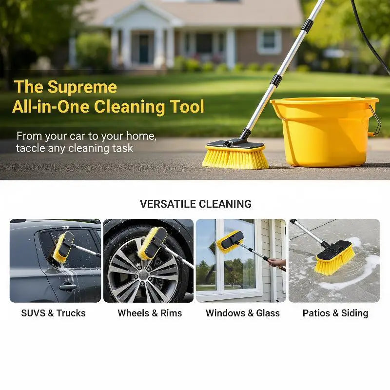 10" Car Wash Brush Head Ultra Soft Non-Scratch Bristle Suitable for Truck RV Boat Auto Home Wall Cleaning